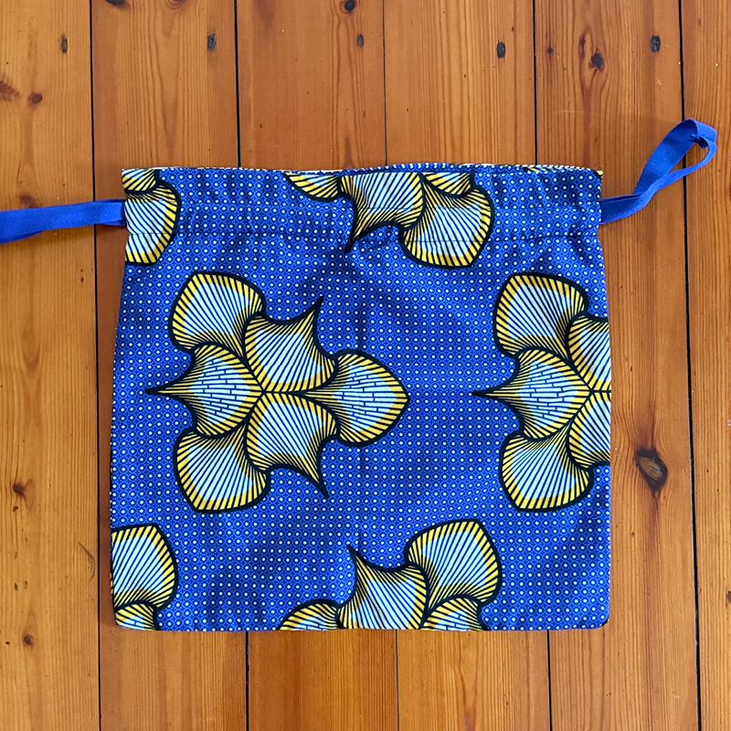 Drawstring bag - blue small