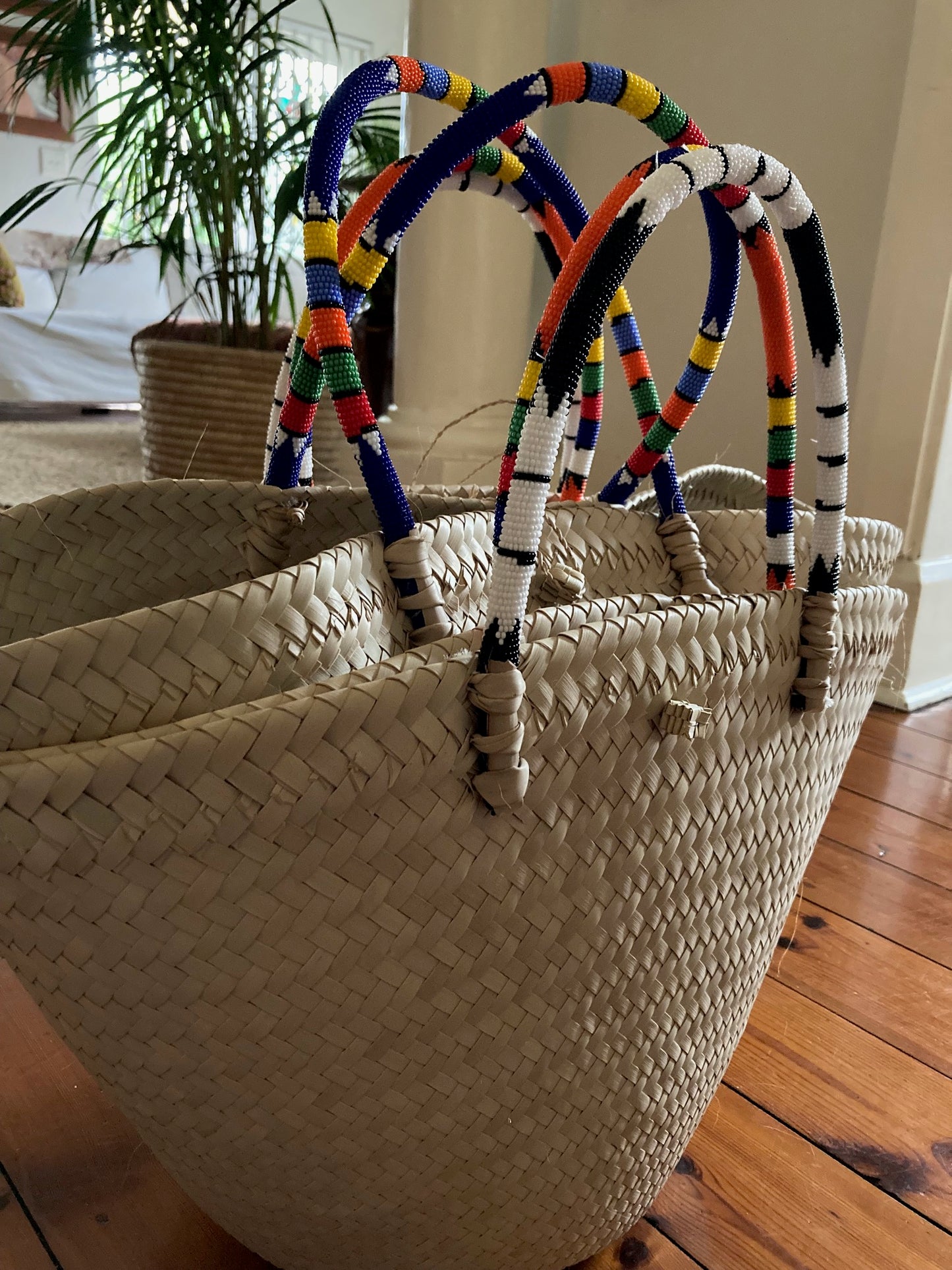 Beaded Handle Basket