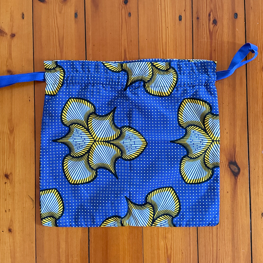 Drawstring bag - blue small