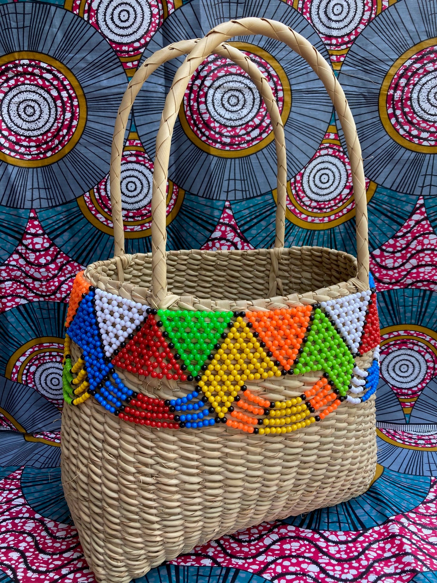 Basket with Colourful Beads