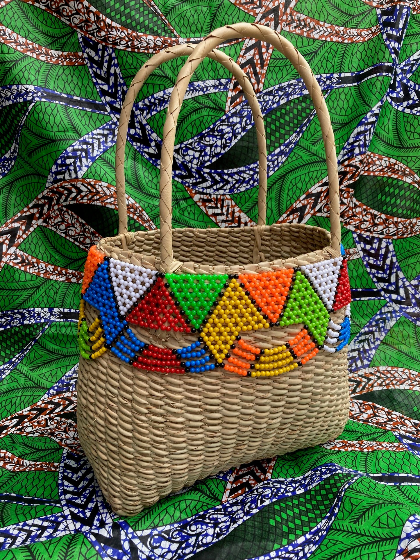 Basket with Colourful Beads