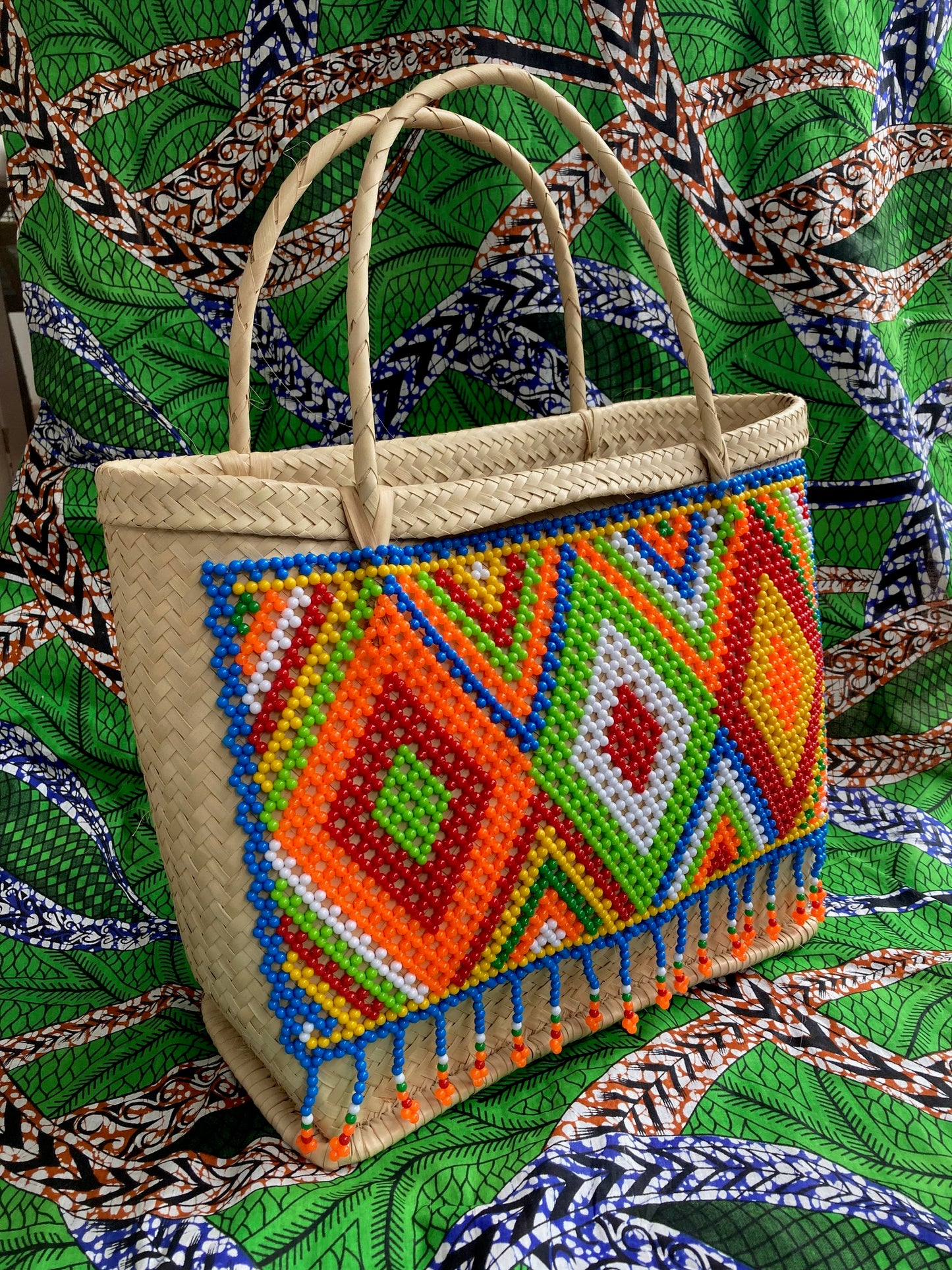 Basket with Bright Beads