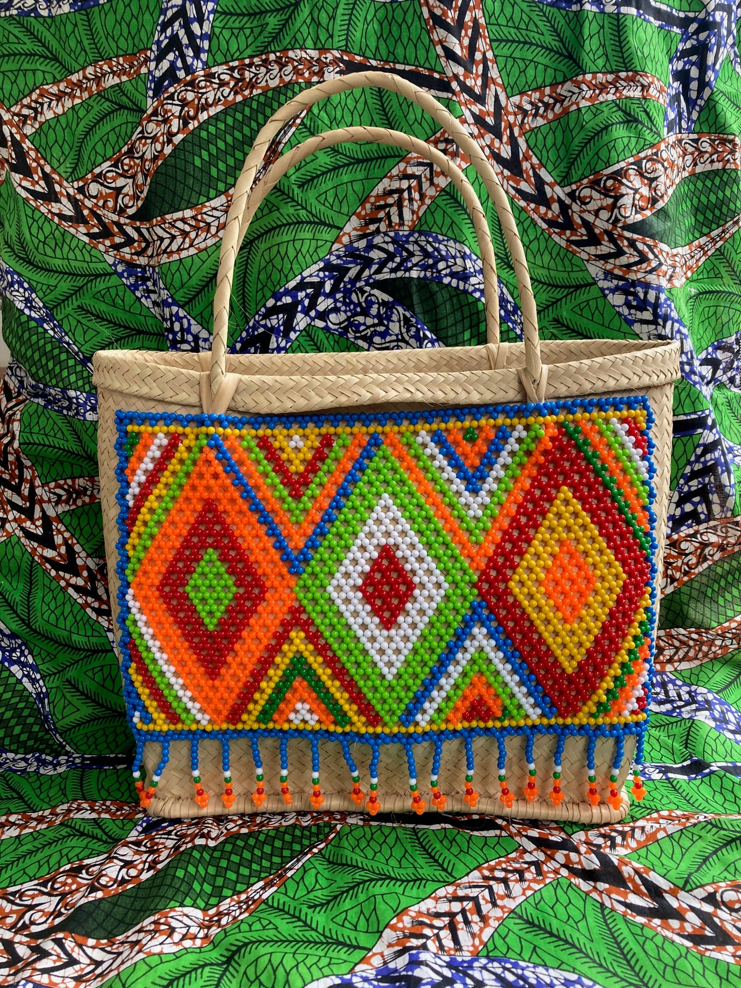 Basket with Bright Beads